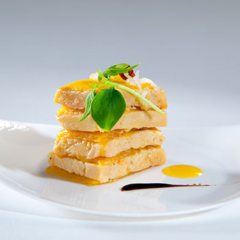 Mille-feuille de foie gras et mangue