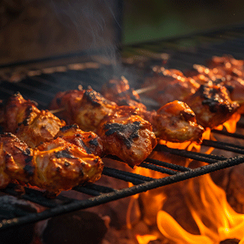 Brochettes de poulet tandoori au barbecue