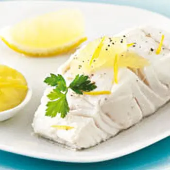 Cabillaud poché et mayonnaise citron