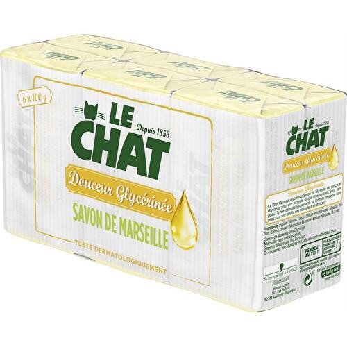 Le Chat Marseille Savon Doux à la Glycérine - 6 x 100 g