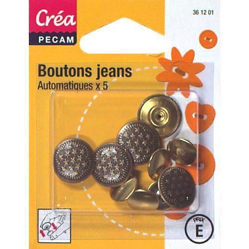 Boutons jeans x5