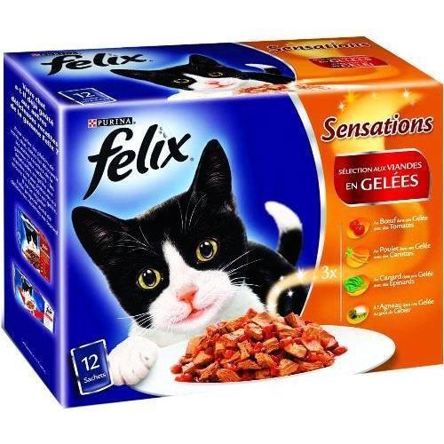 Felix Sensations en gelée pour chat adulte Viandes 12 x 100 g