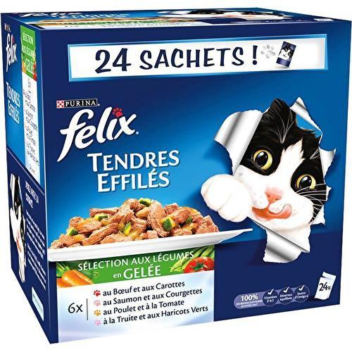 Félix - Repas pour chat Emincés en gelée 4 Variétés - Supermarchés Match