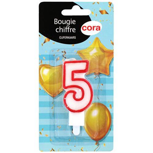 Cora - Bougie anniversaire chiffre 5 - Supermarchés Match