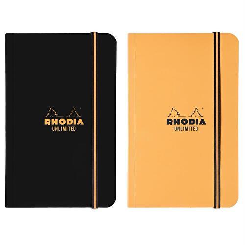 Carnet A5 ligné 96p - Orange - Rhodia