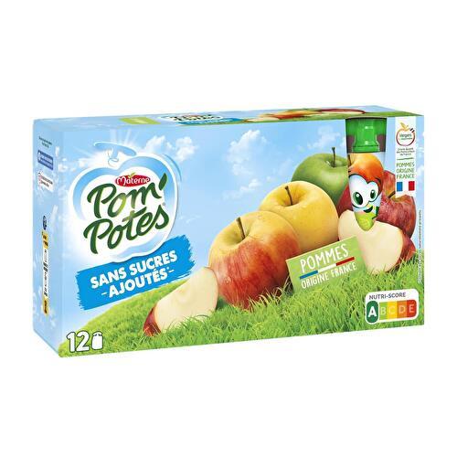 MATERNE Pom'Potes pomme nature sans sucre ajouté - 4x90g