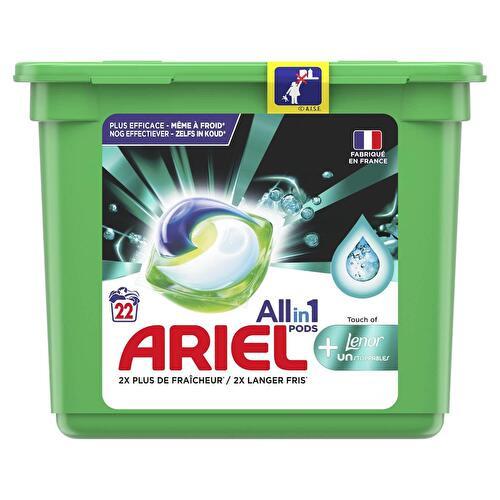 ARIEL Pods lessive capsules + touche de lenor unstoppables 20