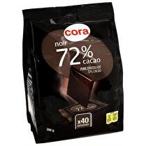 CORA Chocolat noir dégustation 72% cacao x40