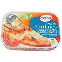 CORA Filets de sardines tomate &  petits légumes