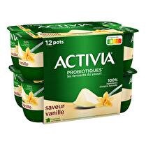 ACTIVIA Yaourt bifidus saveur vanille sans arôme artificiel