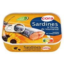 CORA Sardines à l'huile de tournesol
