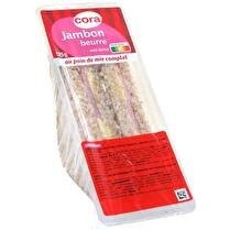CORA 2 sandwichs triangle jambon beurre