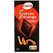 CORA Chocolat noir aux écorces d'oranges confites