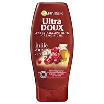ULTRA DOUX GARNIER Après-shampooing argan cranberry ultra doux cheveux colorés