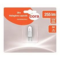CORA Ampoule capsule halogène 20W G4