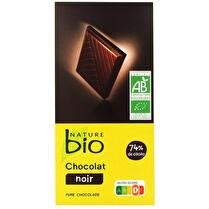 NATURE BIO Chocolat noir 74% cacao BIO