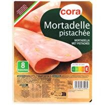 CORA Mortadelle pur porc pistachée 8 tranches