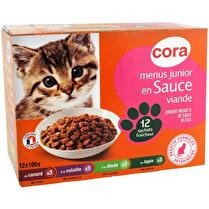 CORA Menus gourmands pour chat junior