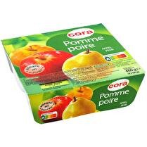 CORA Spécialité de fruits pomme poire allégée en sucres 4x100g