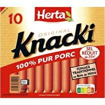 HERTA Knacki saucisses 100% pur porc sel réduit x10