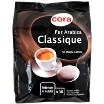 CORA Dosettes café arabica classique x36