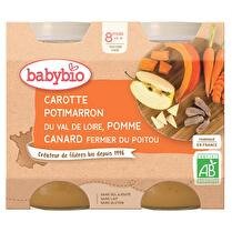 BABYBIO Carotte potimarron pomme & canard fermier dès 8 mois BIO 2x200g
