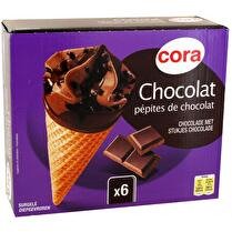 CORA Cône glacé chocolat x6