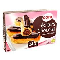CORA Eclairs au chocolat x4