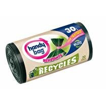 HANDY BAG Sacs poubelle recyclés avec liens 30L