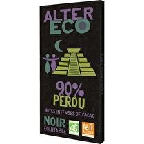 ALTER ECO Chocolat noir 90% Pérou BIO