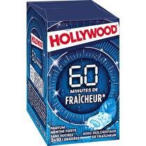 HOLLYWOOD Chewing-gum 60 min de fraicheur menthe forte x3