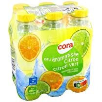 CORA Eau de source saveur citron et citron vert