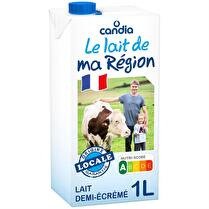 CANDIA Le lait de ma Région 1/2 écrémé UHT