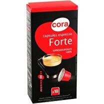 CORA Capsules espresso forte intensité 8 x10