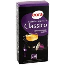 CORA Capsules espresso classico intensité 6  x10