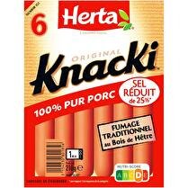HERTA Knacki saucisses 100% pur porc sel réduit x6