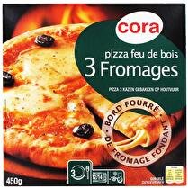 CORA Pizza au 3 fromages cuite au feu de bois
