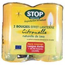 VOTRE RAYON PROPOSE Bougie citronnelle effet lanterne Stop Insectes30 heures - x 2