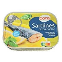 CORA Sardines marinade citron-basilic sans huile