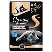 SHEBA Creamy snacks friandises au saumon pour chat adulte