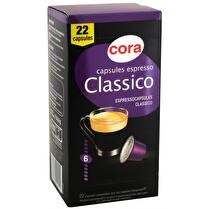 CORA Capsules de café  Classique  - x 22