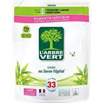 L'ARBRE VERT Recharge lessive savon végétal ecolabel 33 lavages