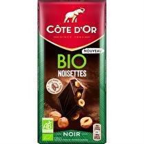 CÔTE D'OR Tablette de chocolat noir noisettes entières BIO