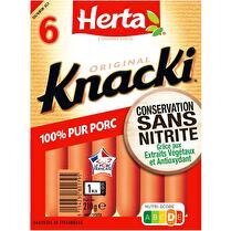 HERTA Knacki saucisses 100% pur porc sans nitrite x6