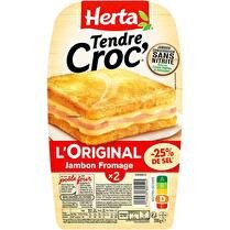 HERTA Croque-monsieur sel réduit jambon fromage sans nitrite x2