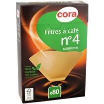 CORA Filtres à café brun n°4 56g/m2