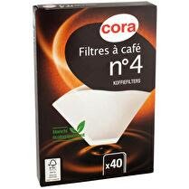 CORA Filtres à café blanc n°4 56g/m2