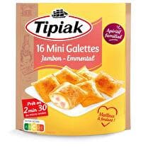 TIPIAK Mini galettes jambon emmental x16