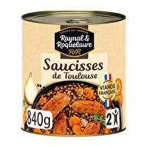 RAYNAL ET ROQUELAURE Saucisses de Toulouse aux lentilles cuisinées
