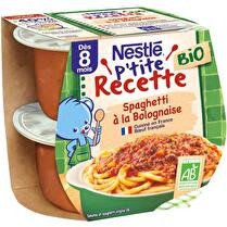 NESTLÉ P'tite recette spaghetti à la bolognaise dès 8 mois bio